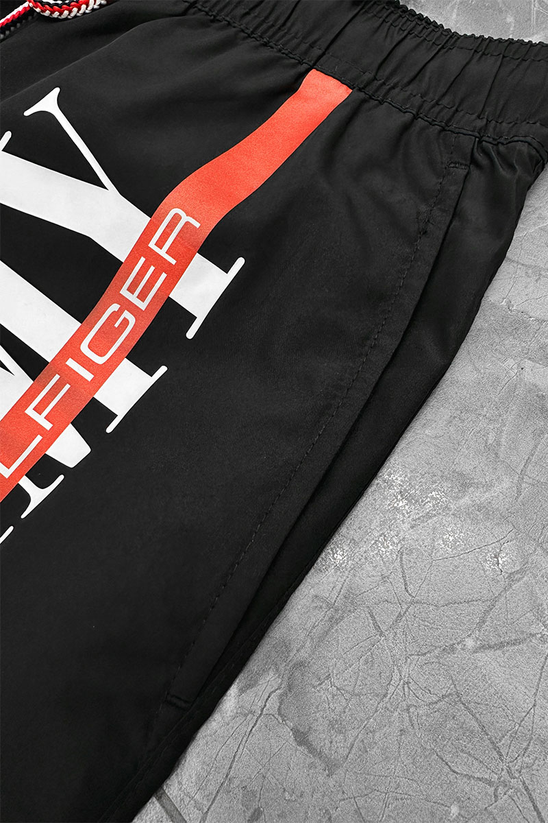 Tommy Hilfiger Мужские чёрные шорты logo-print