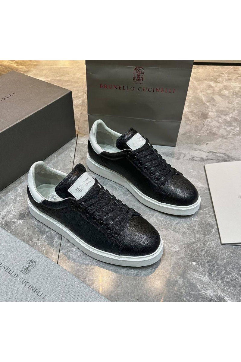 Designer Мужские кроссовки grain leather - Black