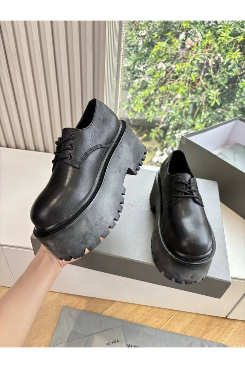 Balenciaga Женские кожаные ботинки Strike Platform Derby premium