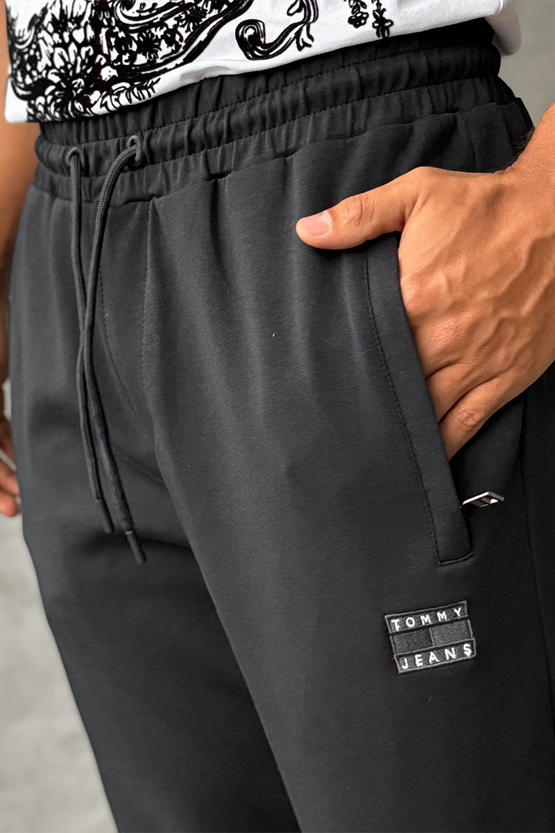 Tommy Hilfiger Спортивные штаны чёрного цвета logo-embroidered 