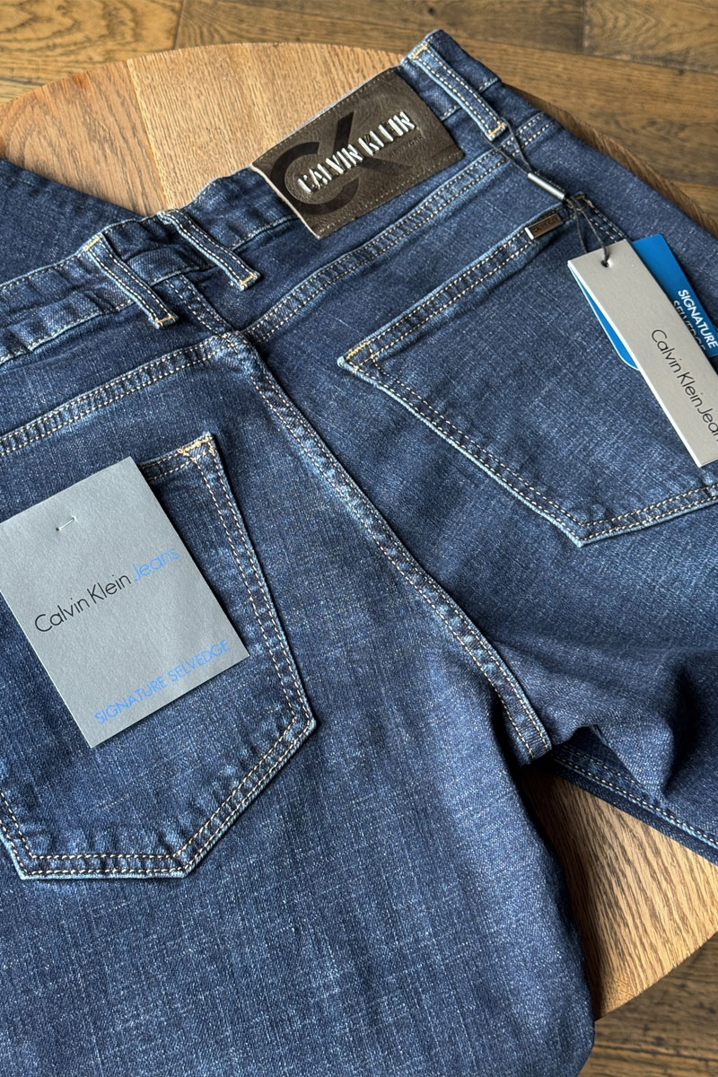 Calvin Klein Мужские тёмно-синие джинсы slim fit