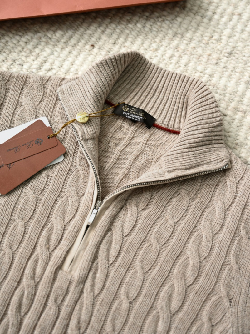 Loro Piana Кашемировый свитер Premium zip-neck - Beige