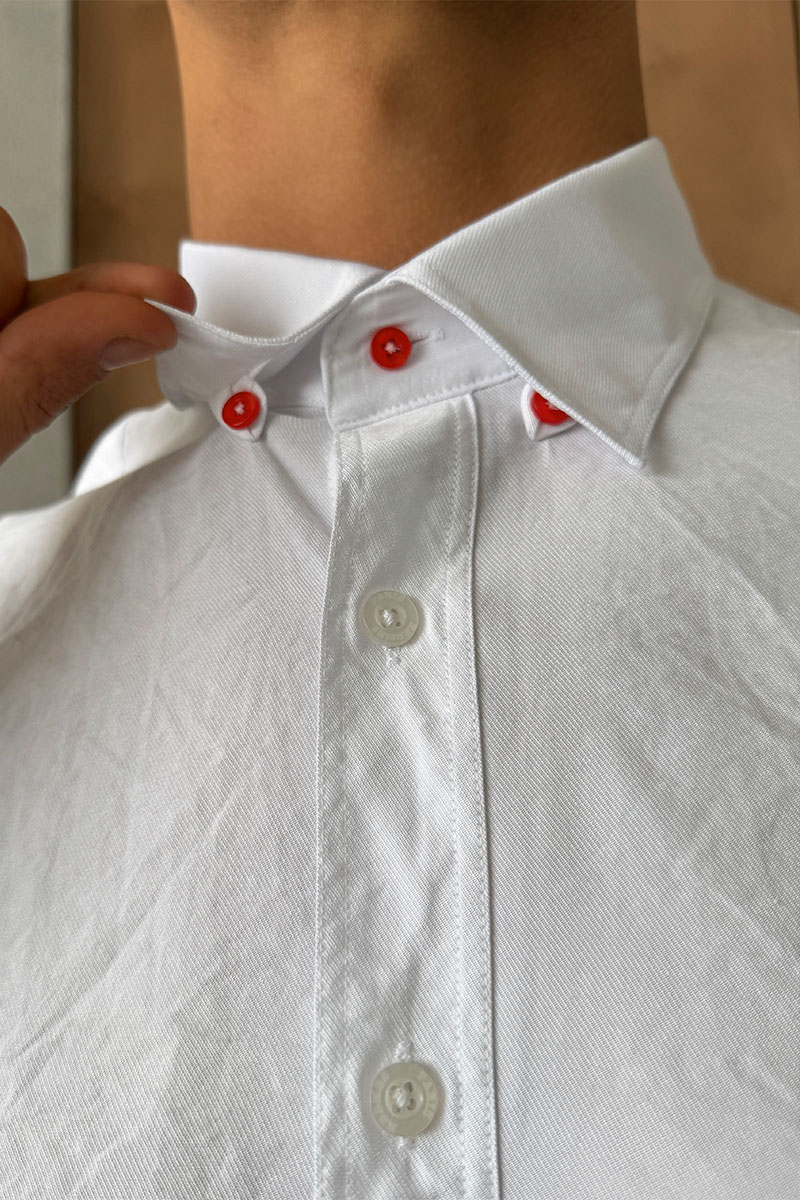 Hermes Мужская рубашка H embroidered - White 