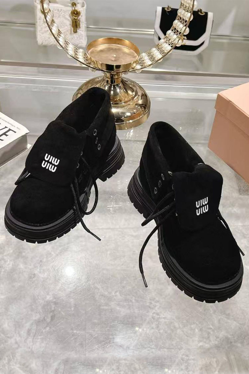 MIU MIU Женские замшевые ботинки Premium - Black
