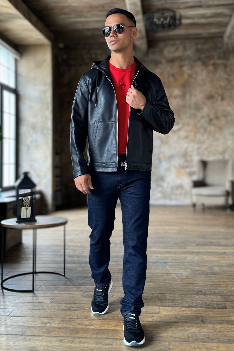 Hermes Мужская кожаная куртка  Premium 