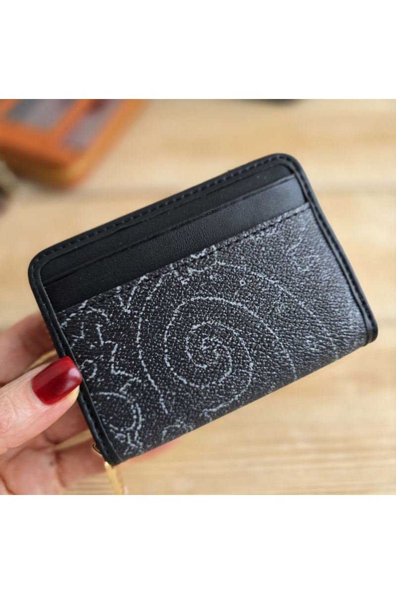 Etro Кожаный кошелёк с узором пейсли 11x8 см