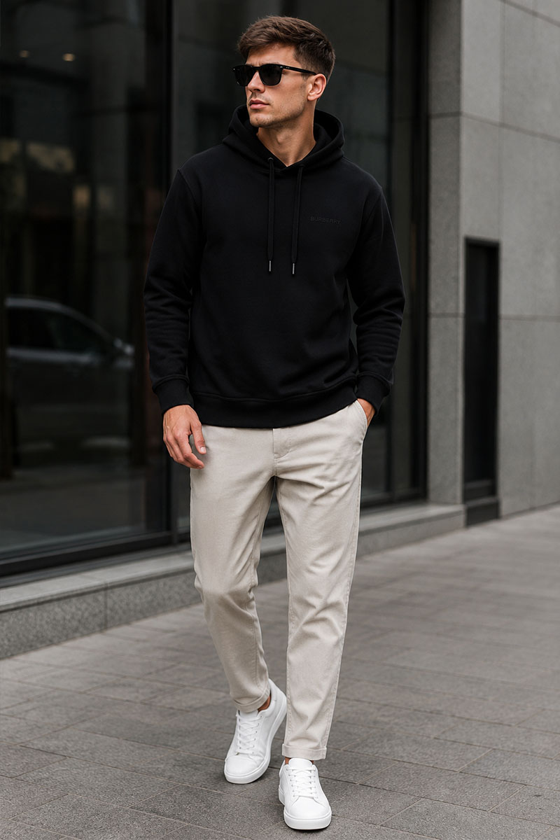 Burberry Чёрное худи Ekd Inlay 'Marks'