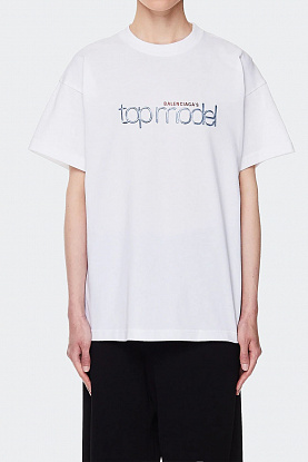 Белая оверсайз футболка Top Model logo-print
