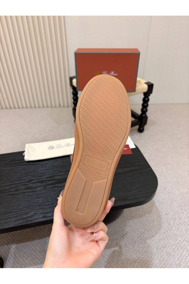 Loro Piana Кожаные кроссовки с мехом  high-top