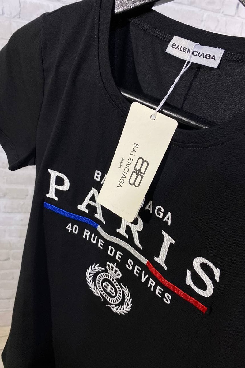 Balenciaga Женская футболка Paris - Black