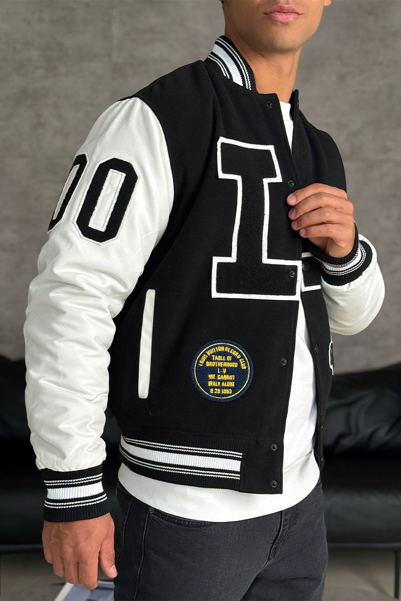 Lоuis Vuittоn Мужской чёрный бомбер Baseball multi-patch