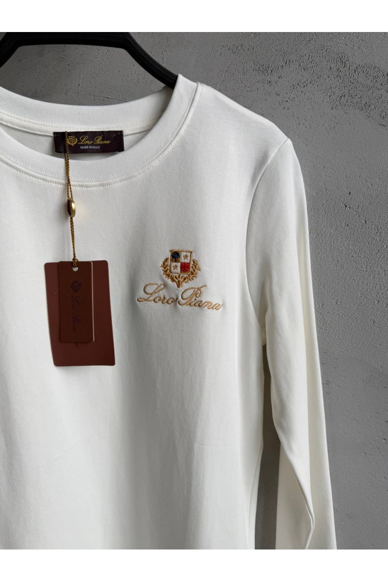 Loro Piana Белый женский лонгслив premium