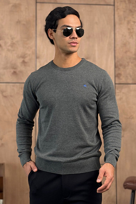 Мужская серая кофта logo-embroidered