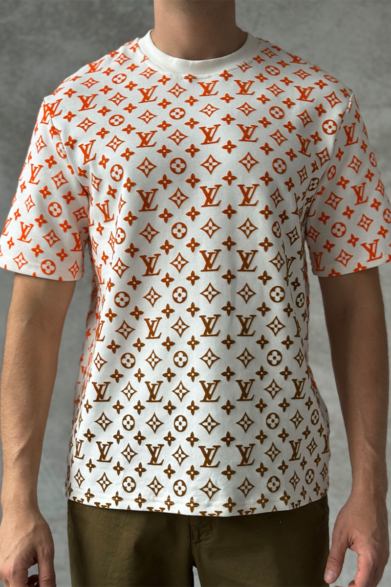 Lоuis Vuittоn Белая оверсайз футболка Monogram Gradient