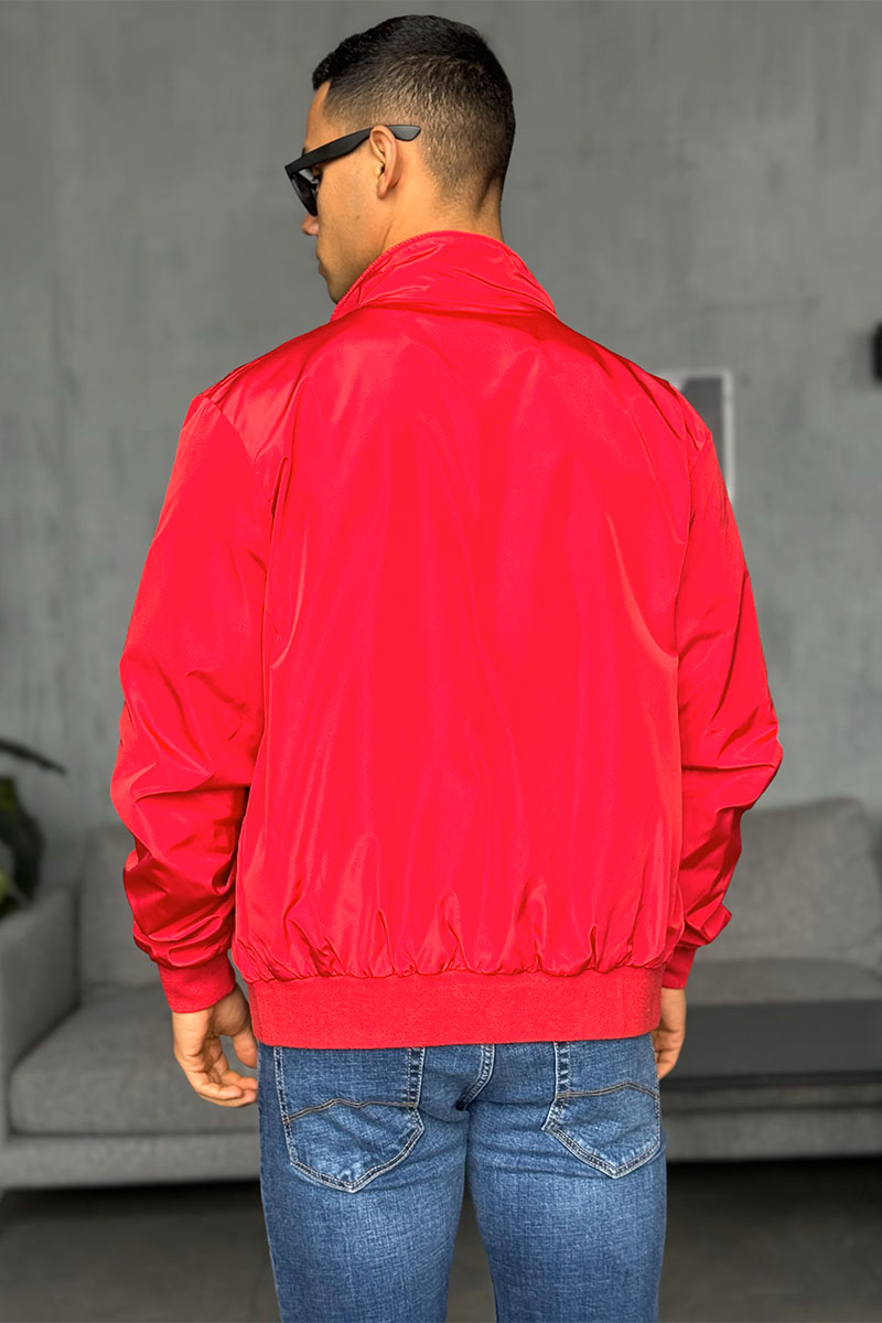 Moncler Мужская ветровка красного цвета logo-patch