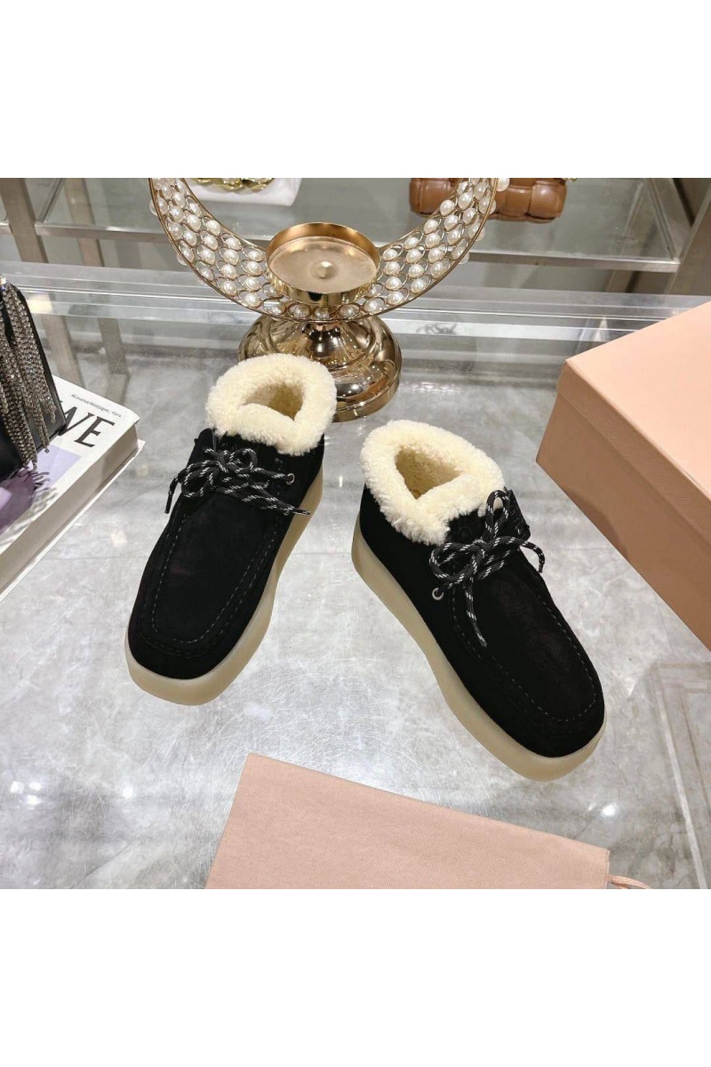 MIU MIU Женские замшевые лоферы с мехом premium