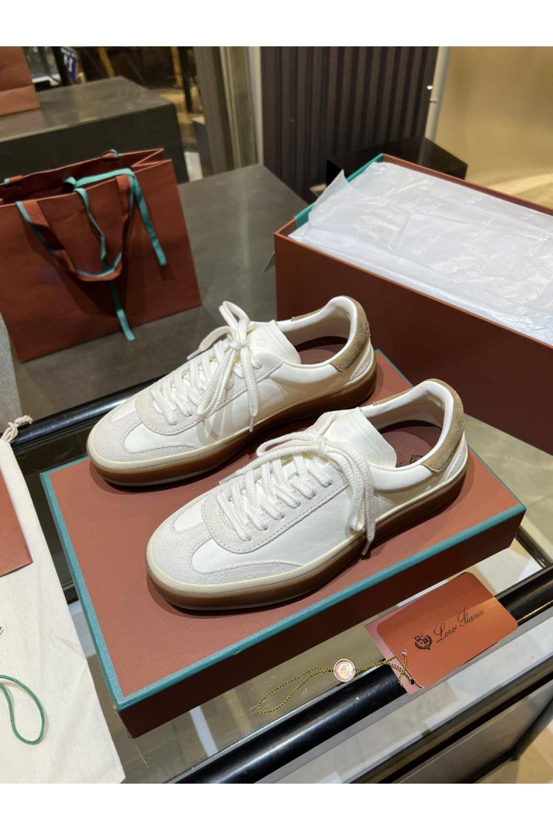 Loro Piana Женские замшевые кроссовки Premium - White