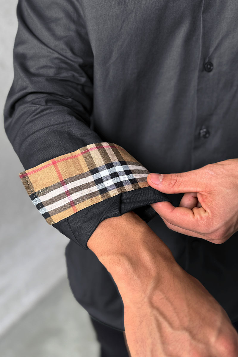 Burberry Мужская рубашка logo-embroidered - Grey