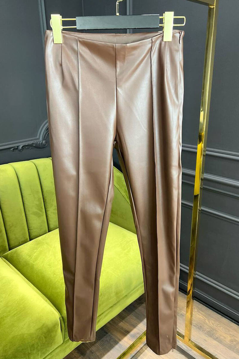 Designer Clothing Женские кожаные лосины с высокой талией 