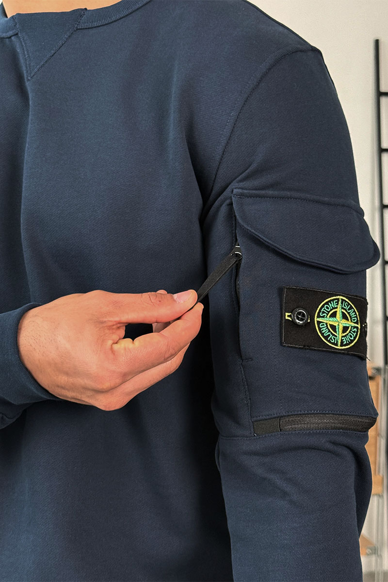 Stone Island Тёмно-синий свитшот compass-patch crewneck