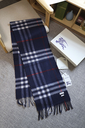 Шарф two-tone Check premium 168x30 см - Navy