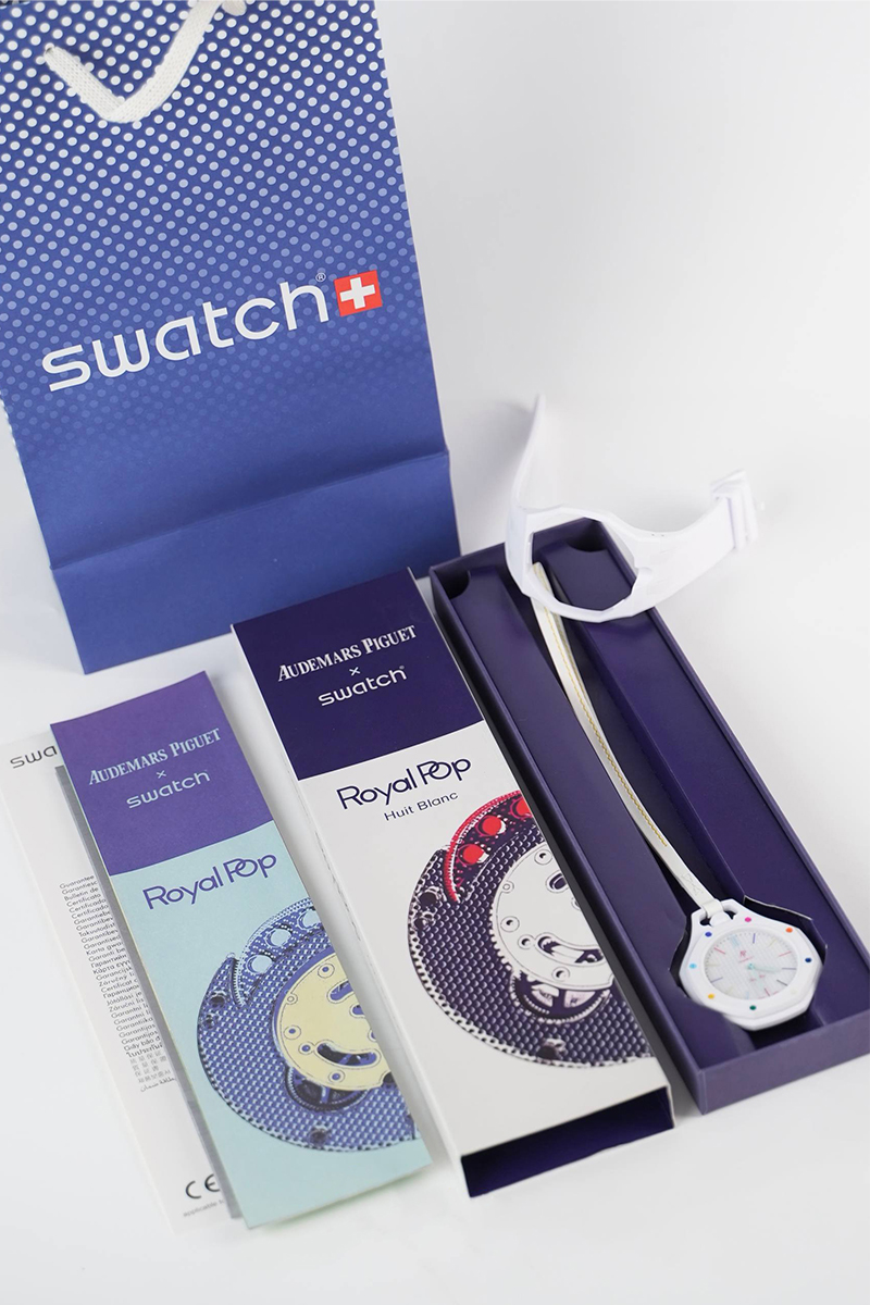 Designer Clothing Часы Audemars Piguet x Swatch "Royal Pop" Huit Blanc premium