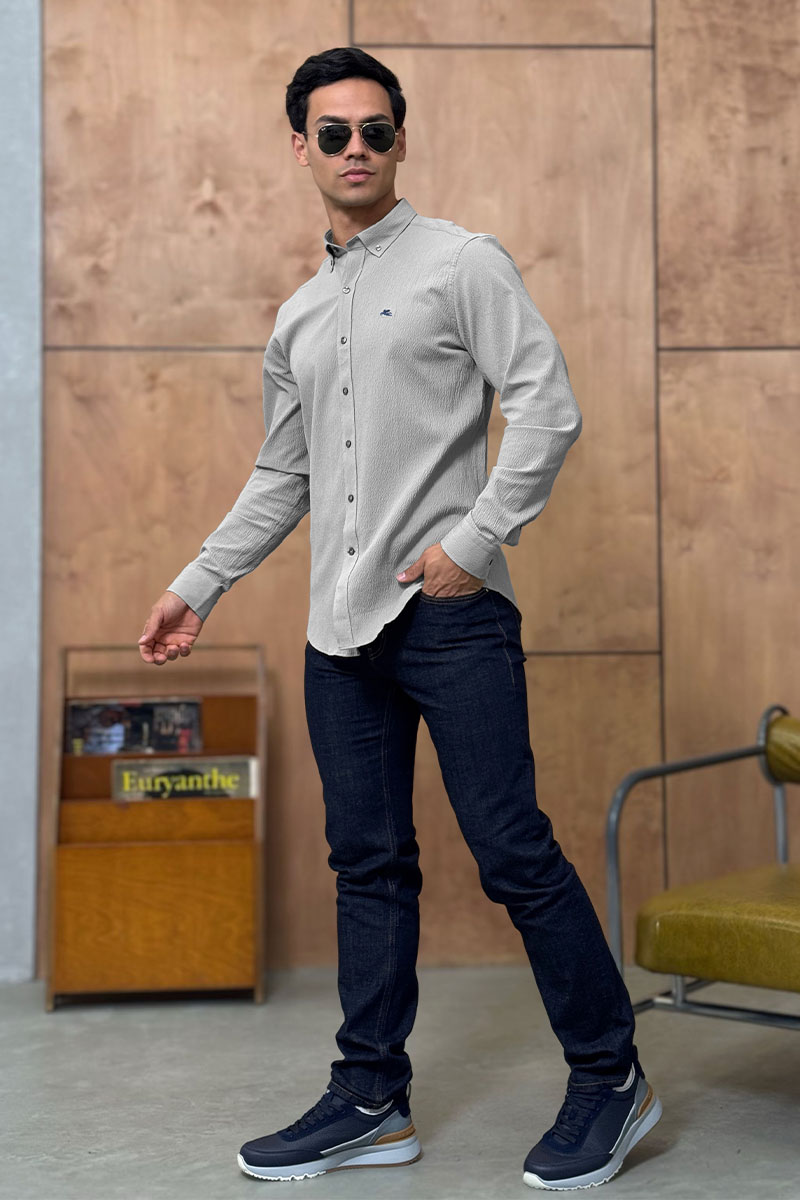 Etro Мужская серая рубашка Pegasus logo