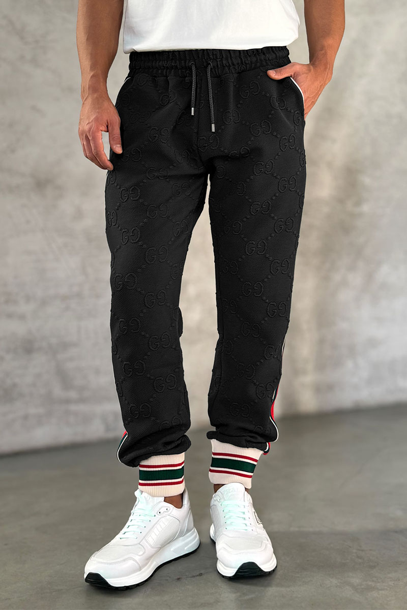 Gucci Чёрные спортивные штаны GG jacquard 