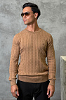 Мужской джемпер cable-knit - Brown