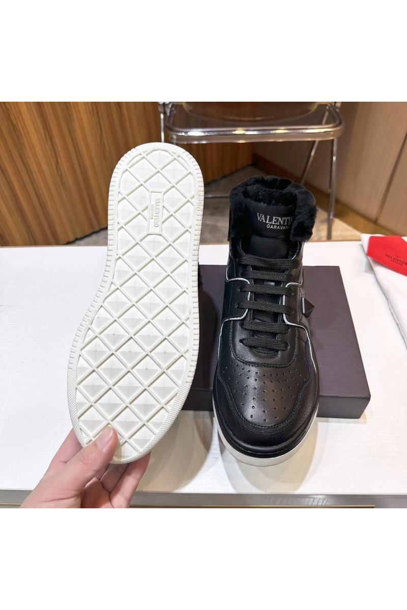 Valentino Кроссовки с мехом One Stud high-top