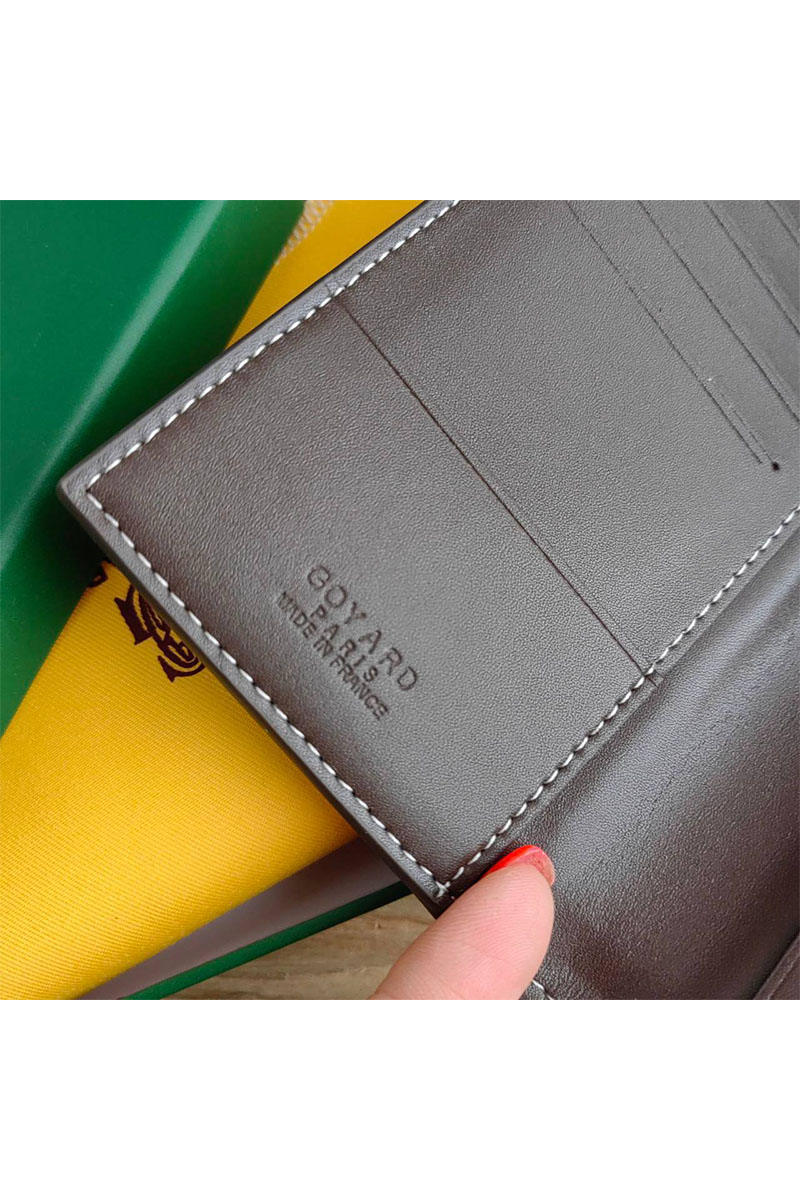 Designer Clothing Кожаная обложка на паспорт Goyard - Brown 10х14 см