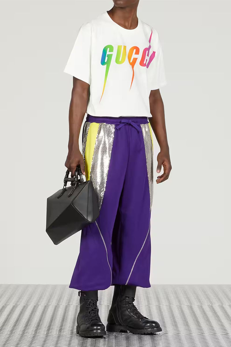 Gucci Мужская белая футболка Blade logo-print 