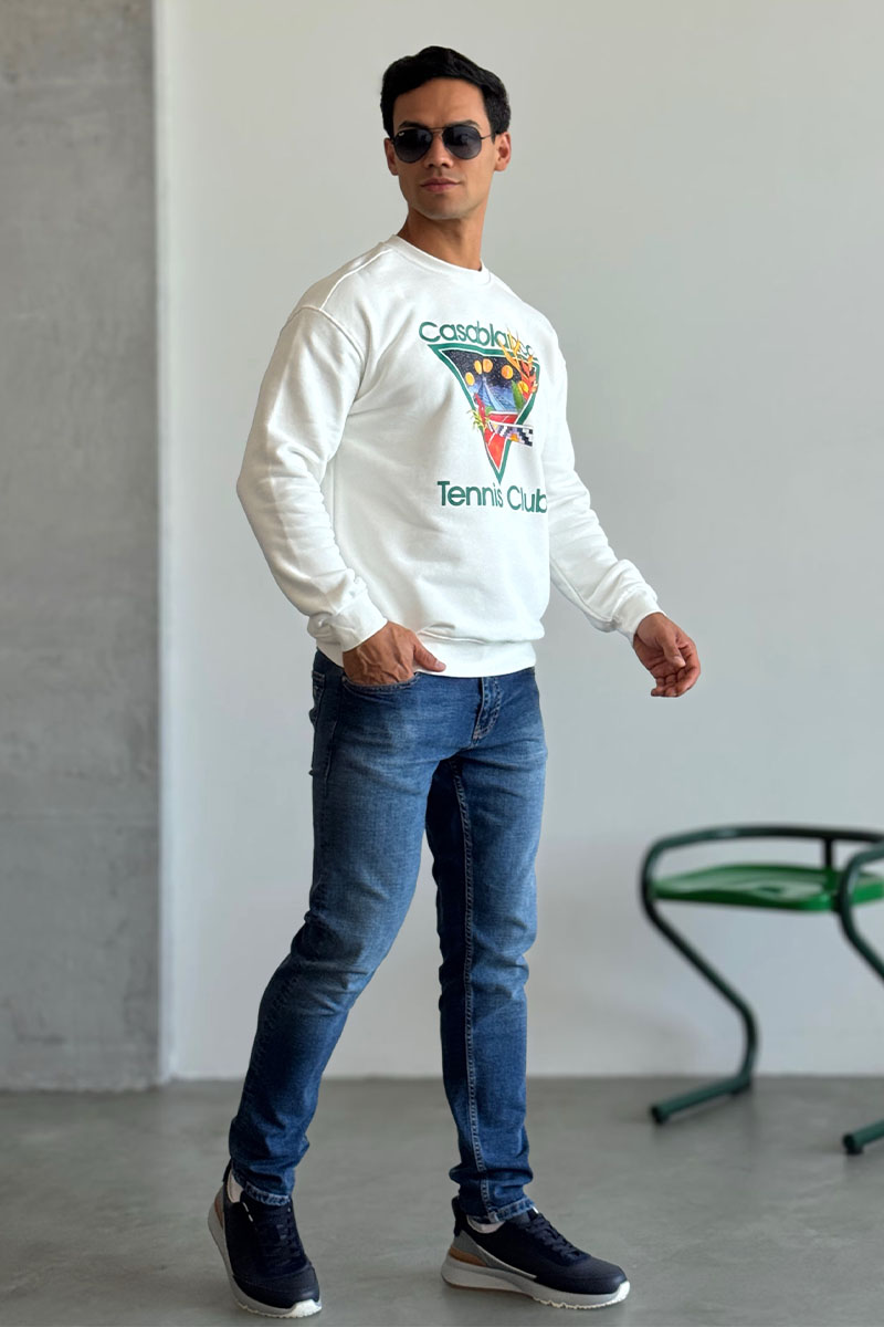 Casablanca Белый свитшот tennis club 