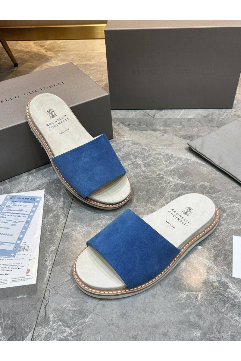 Designer Мужские замшевые шлёпанцы 