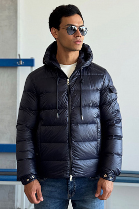 Мужской тёмно-синий пуховик Pavin