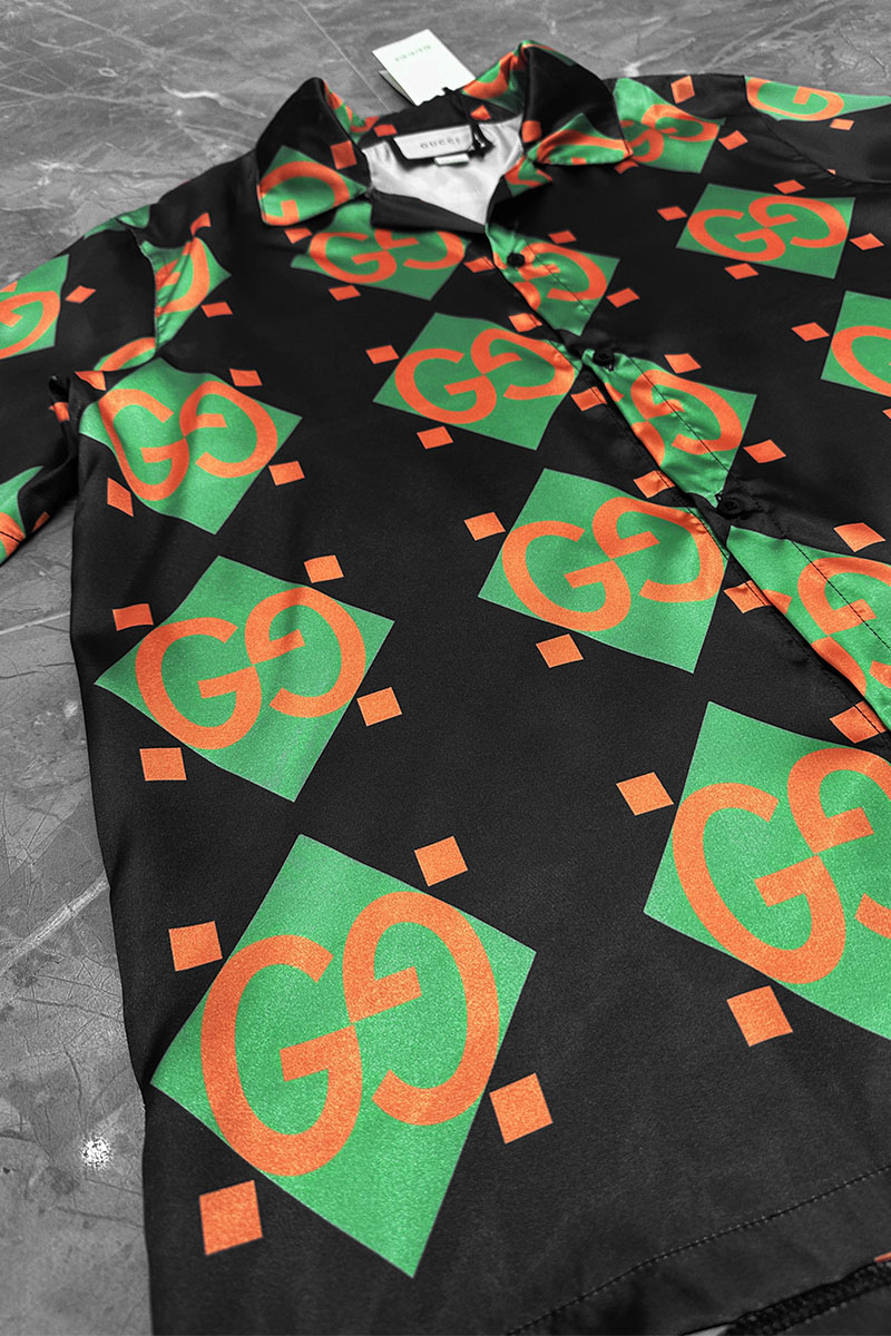 Gucci Мужская рубашка GG monogram all-over