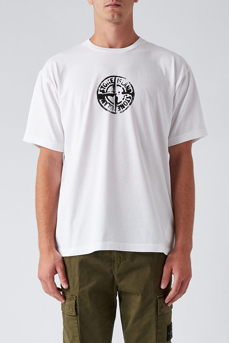 Stone Island Мужская футболка compass-print - White