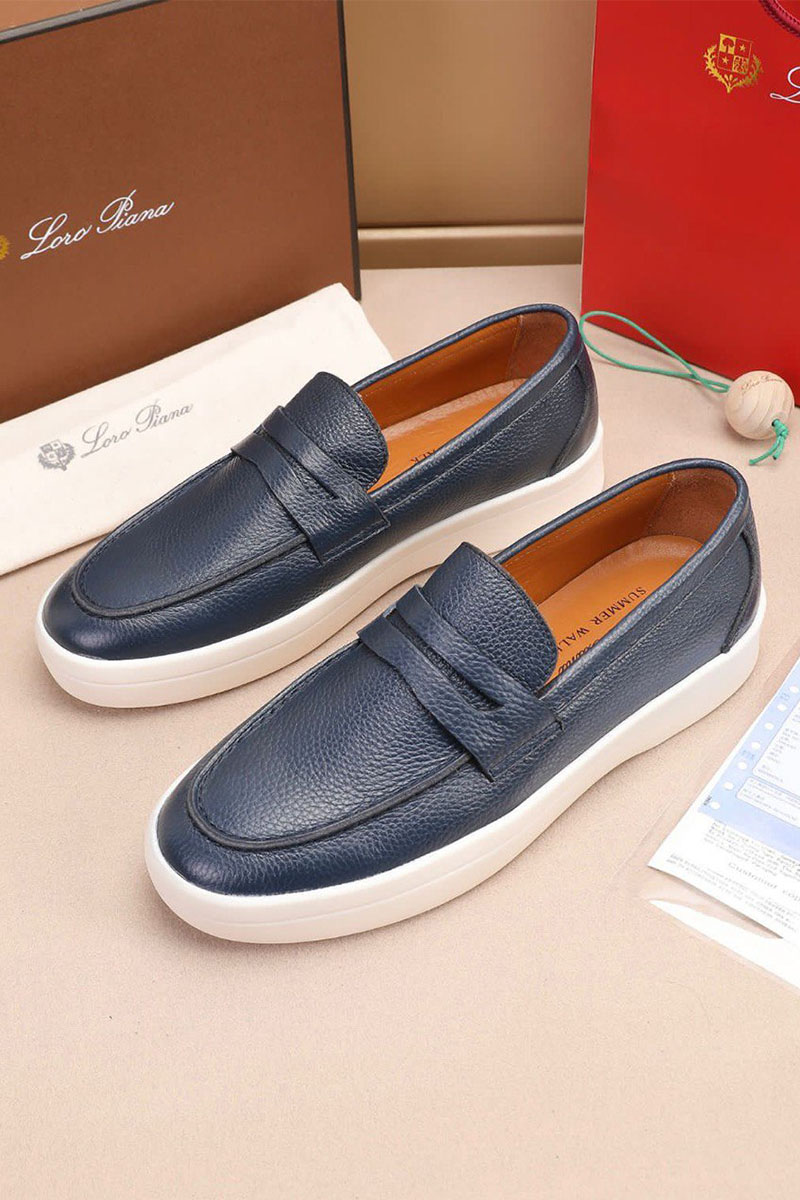 Loro Piana Кожаные лоферы Summer Walk - Navy