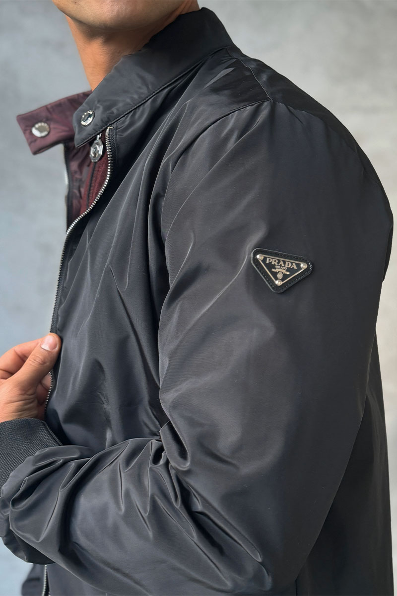 Prada Двусторонняя ветровка logo-plaque - Red / Black 