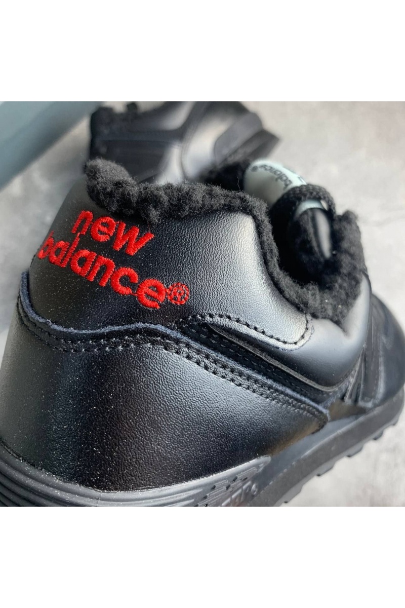 New Balance Зимние кроссовки с мехом 574 Leather - Black 