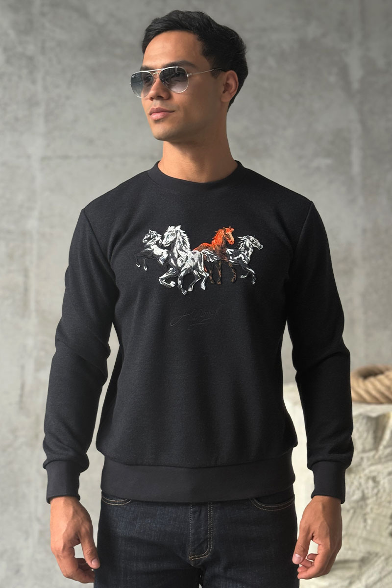 Hermes Мужской свитшот чёрного цвета 