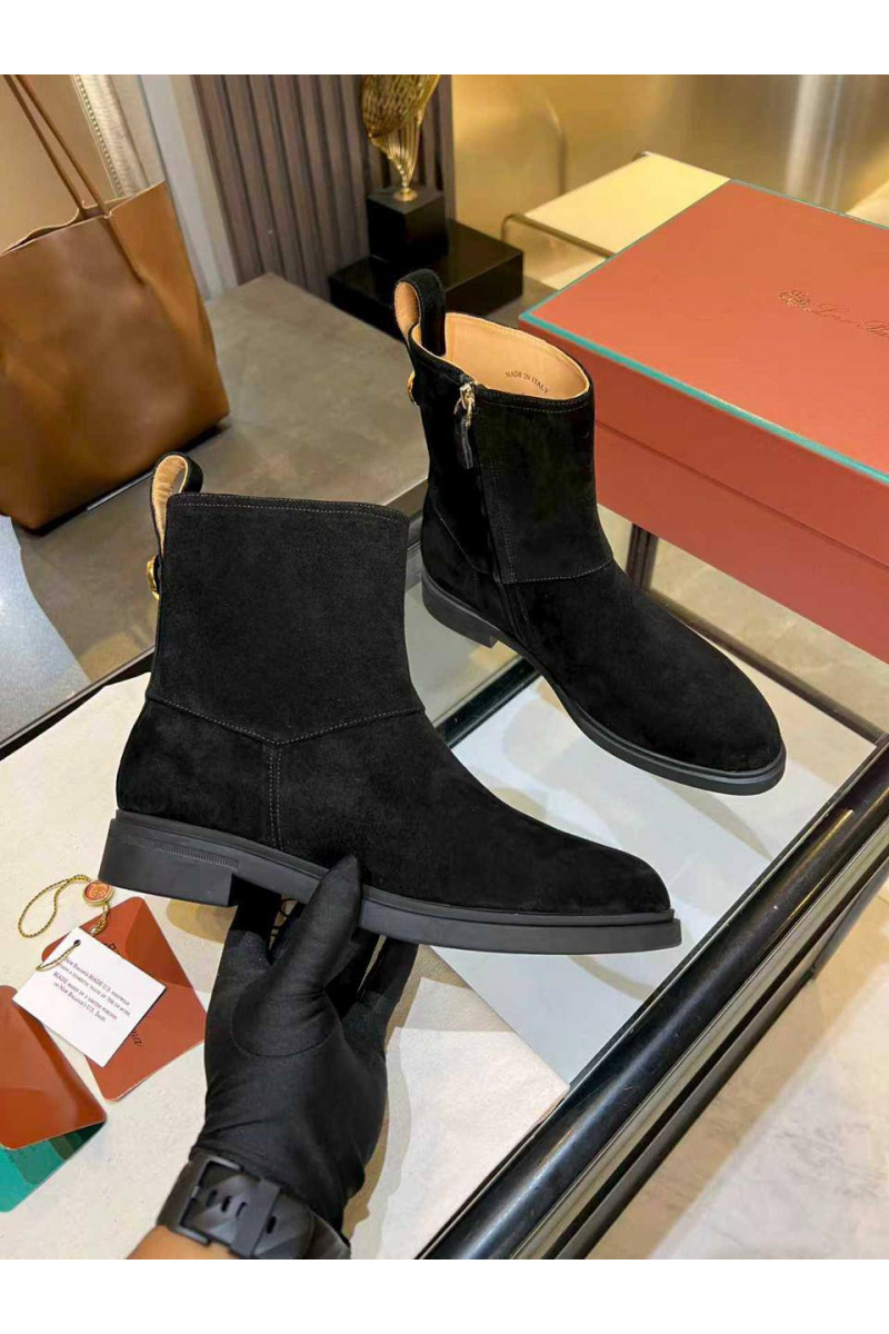 Loro Piana Женские замшевые сапоги premium - Black