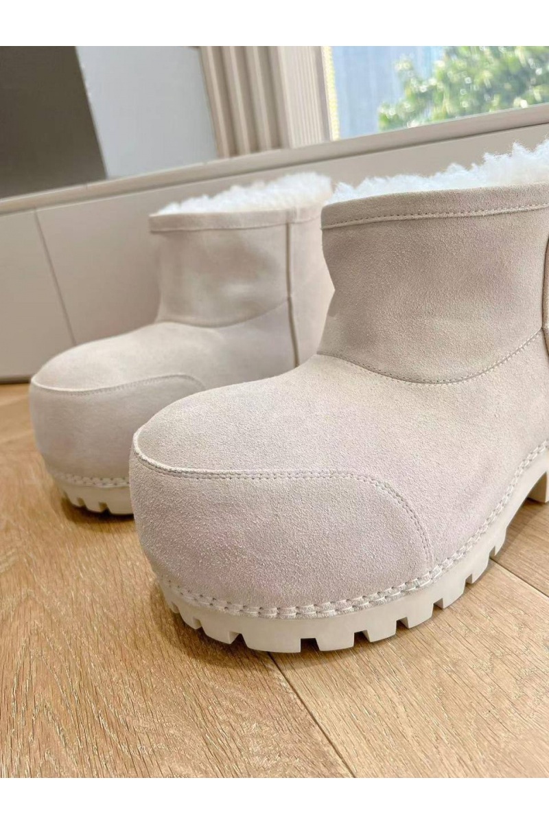 Balenciaga Женские ботинки Alaska Fur Bootie premium - White