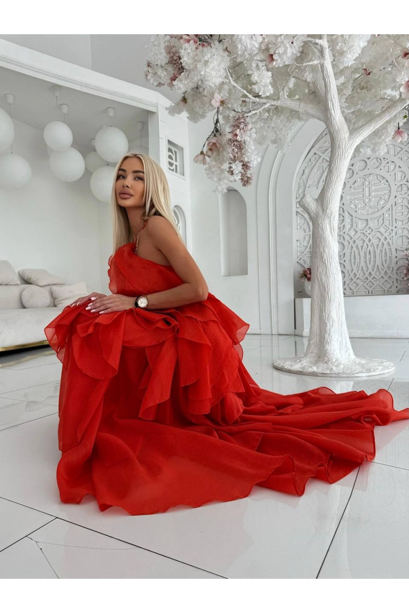 Zimmermann Женское воздушное платье красного цвета Zimmermann