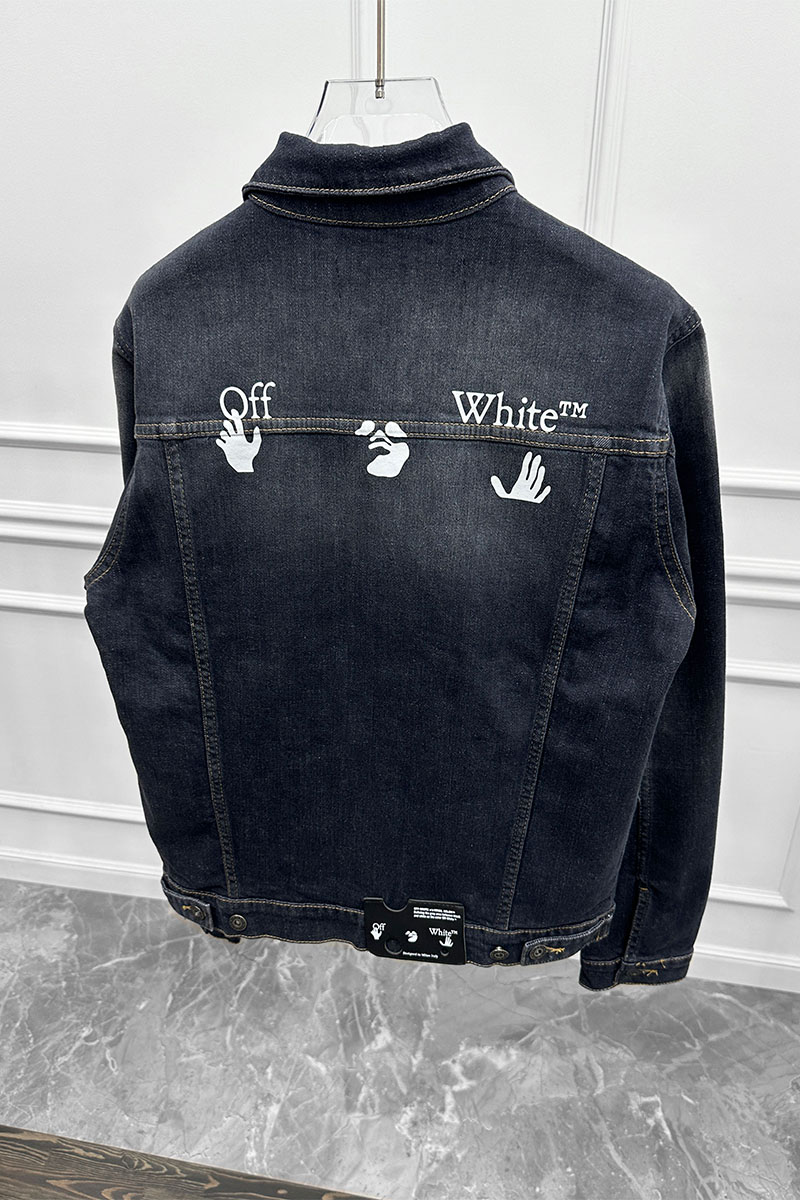 Off-White Мужская чёрная джинсовая куртка