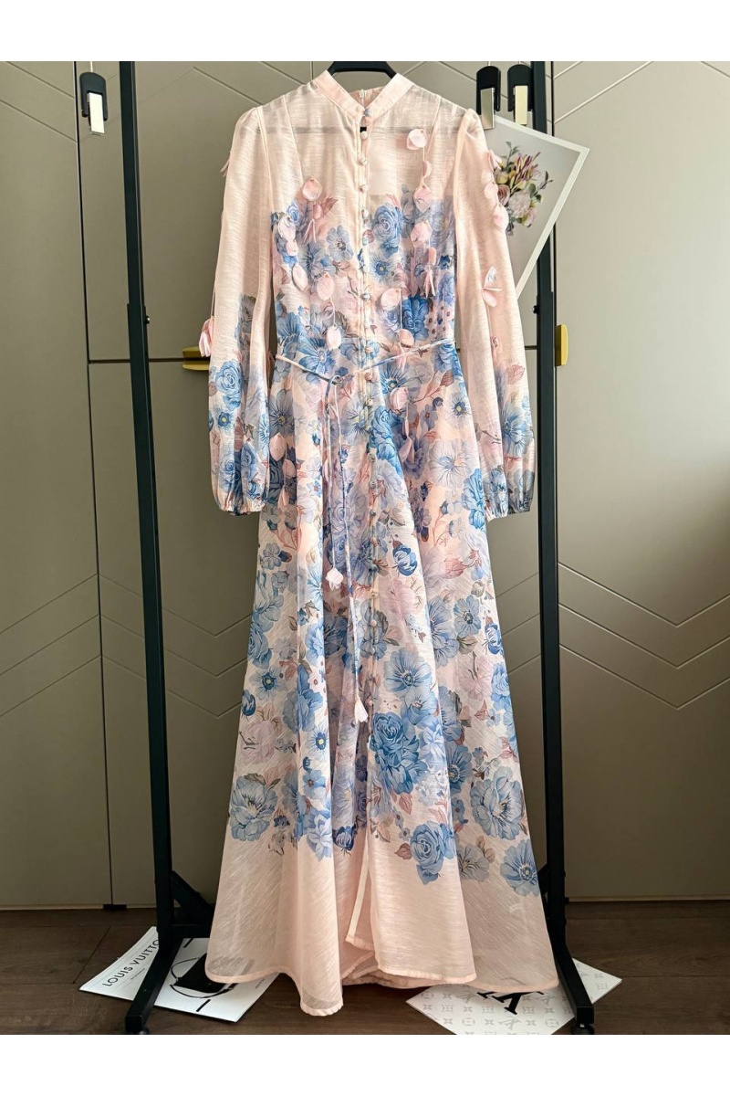 Zimmermann Женское платье с цветочным принтом розового цвета premium