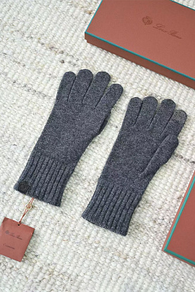 Кашемировые перчатки premium - Dark Flower Grey