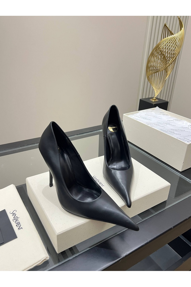 Yves Saint Laurent Женские кожаные туфли на каблуке premium