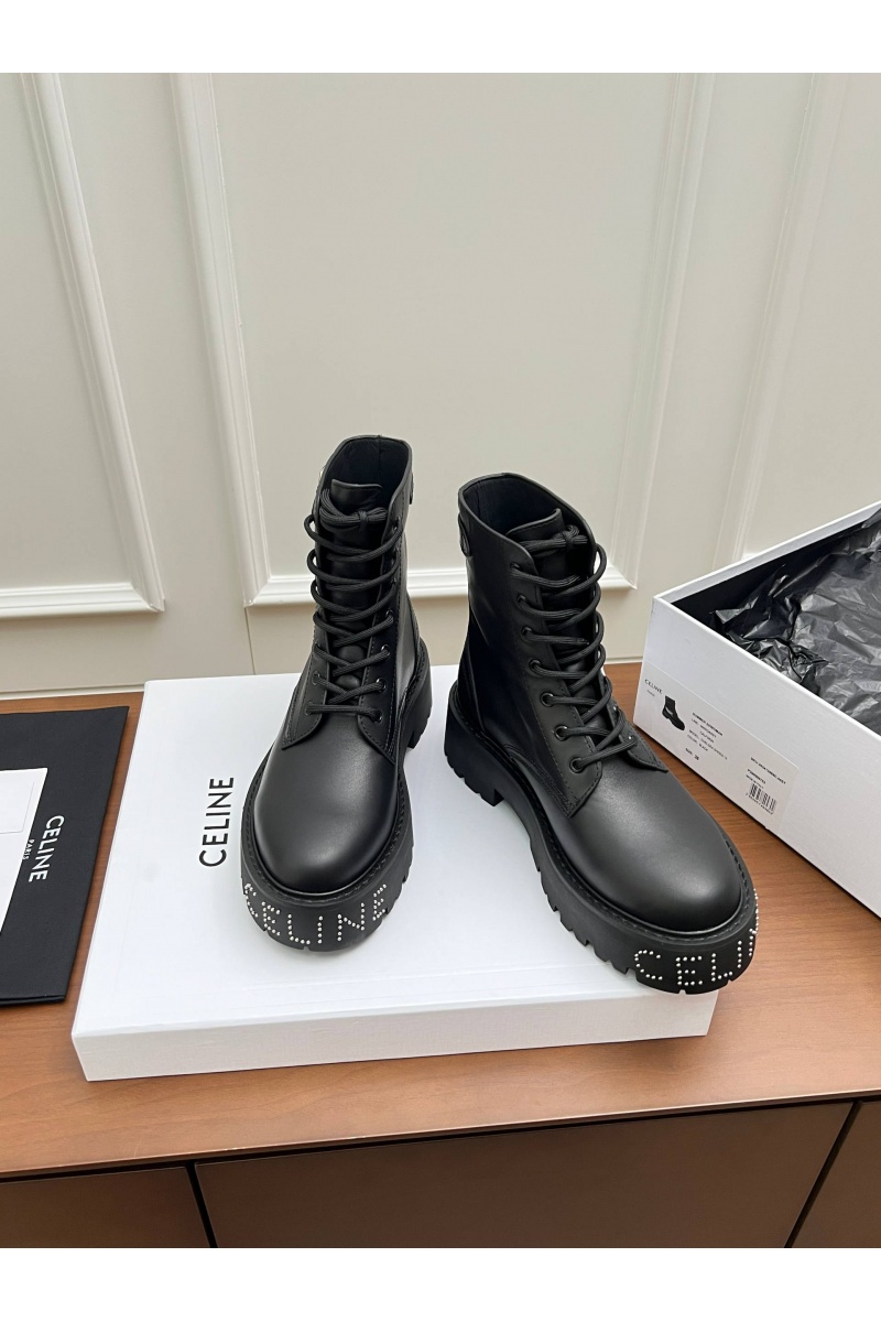 Celine Женские кожаные ботинки premium