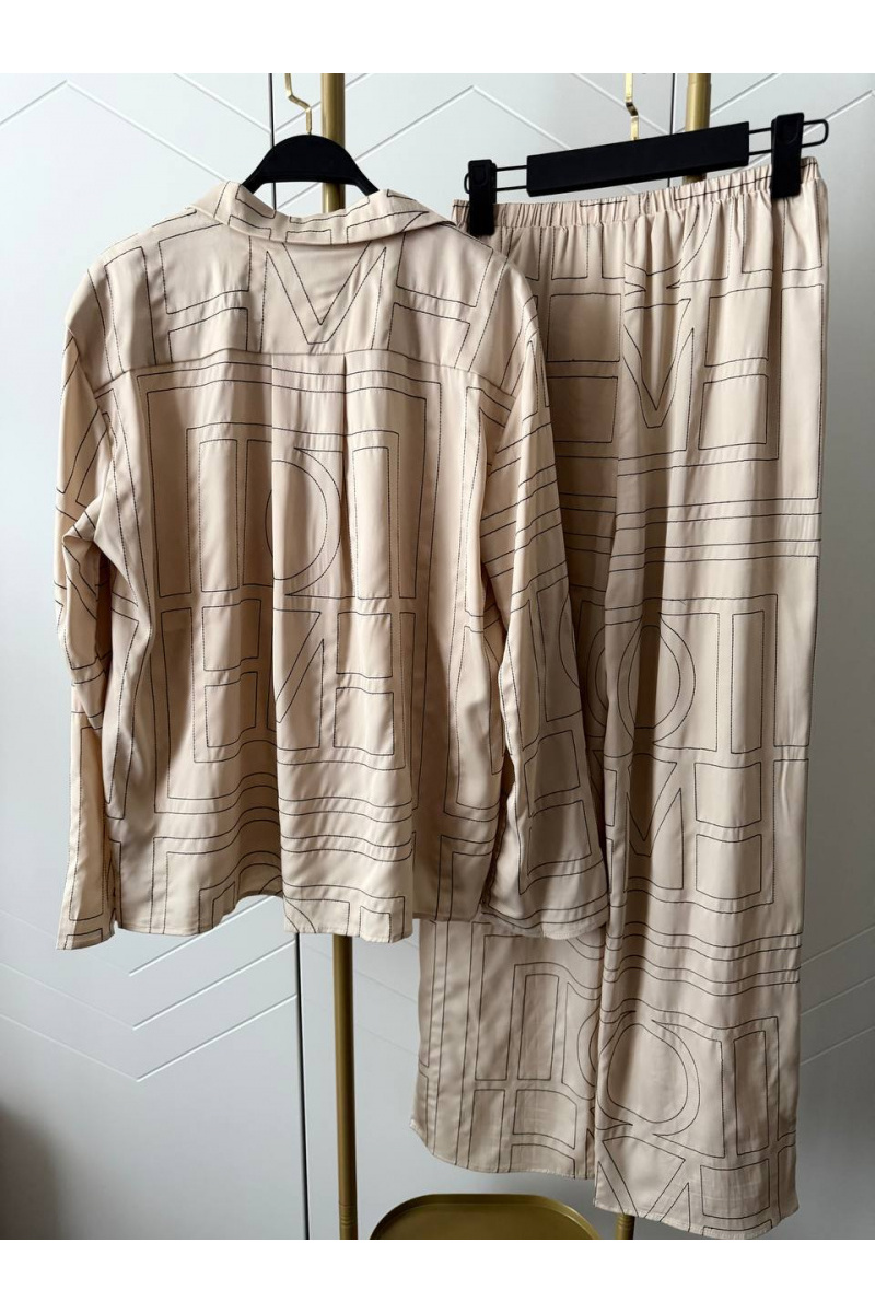 Designer Clothing Женский шёлковый костюм ТОТЕМЕ premium бежевого цвета